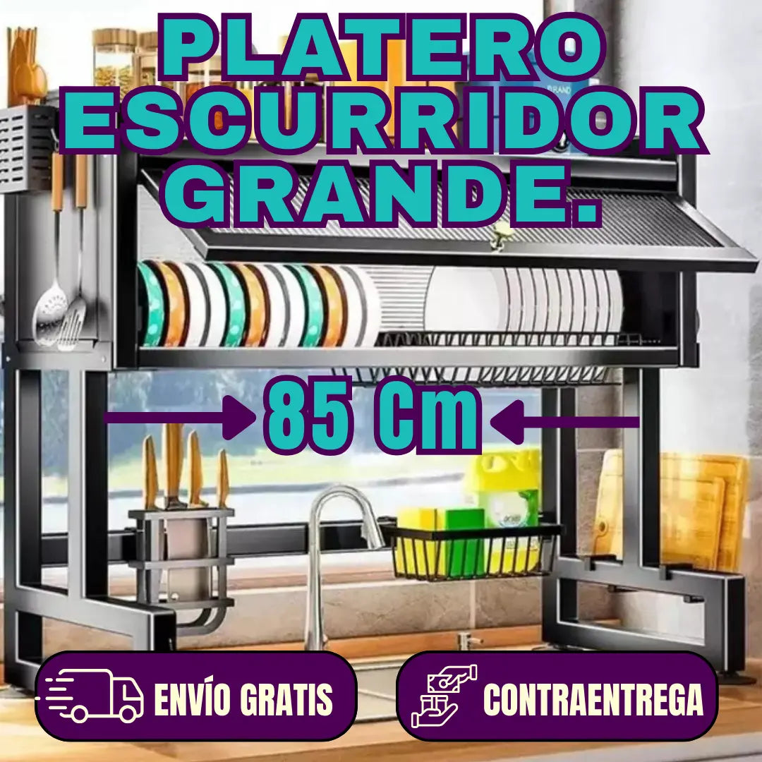 PLATERO ESCURRIDOR CON TAPA EN ACERO